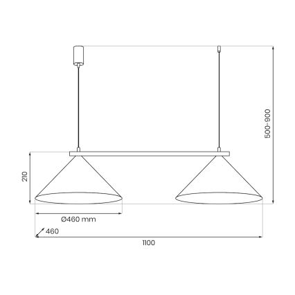 CAPITAL ripplamp kaabliga 2xGX53/15W/230V, must