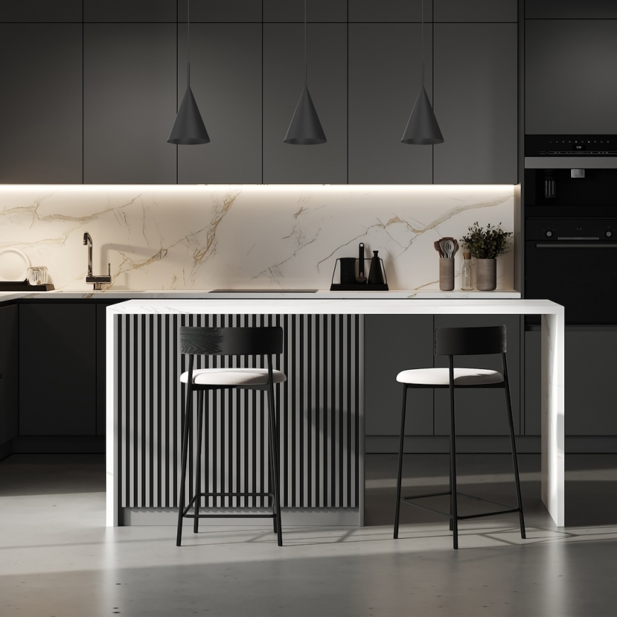 CAPITAL ripplühter kaablil 1xGX53/15W/230V, Ø 17 cm, must