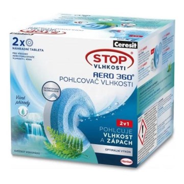 Ceresit - AERO 360° 2-ühes niiskusekoguja tabletid 2x 450 g kosutav joa värskus