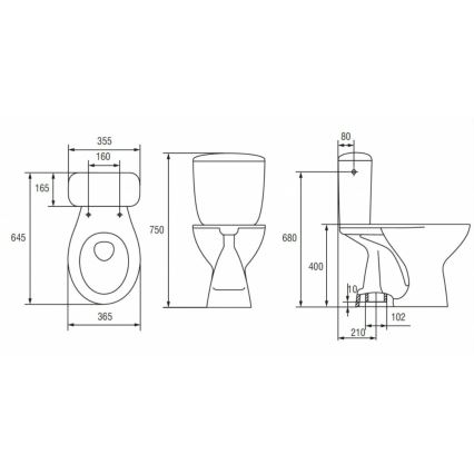 Cersanit K08-029 - Põrandale paigaldatav WC-pott PRESIDENT-istmega, keraamiline/valge