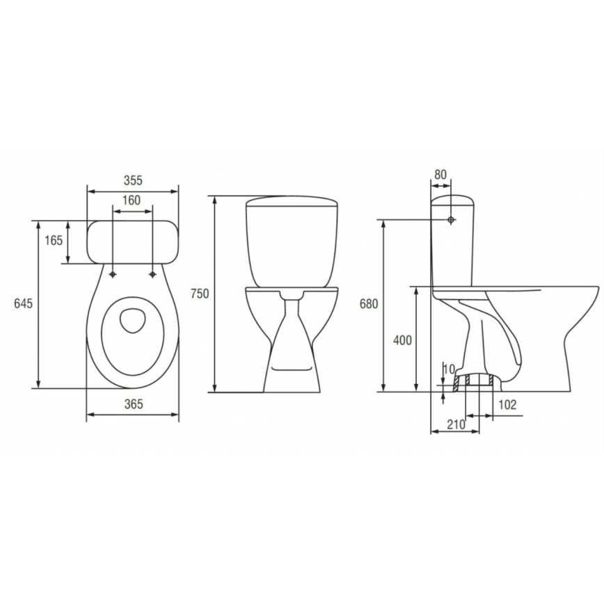 Cersanit K08-029 - Põrandale paigaldatav WC-pott PRESIDENT-istmega, keraamiline/valge
