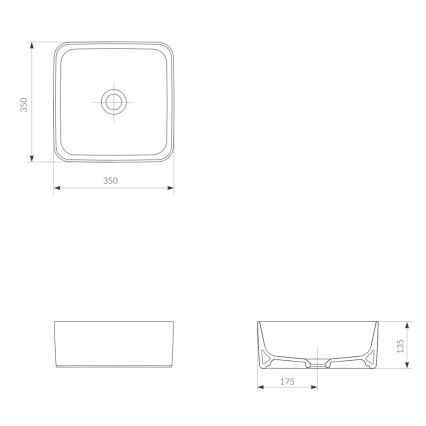Cersanit K114-007-ECO - lauale paigaldatav valamu CREA 35x35 cm keraamiline/läikiv valge