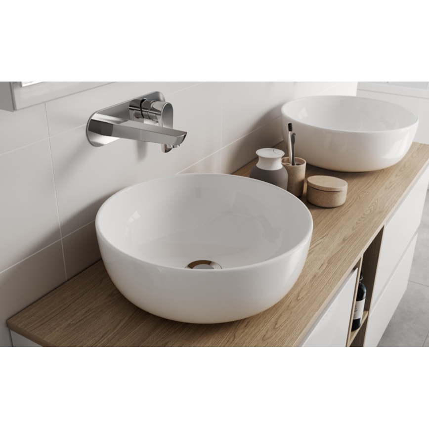 Cersanit K116-047-ECO - lauapealne valamu MODUO, läbimõõt 35 cm, keraamika / läikiv valge
