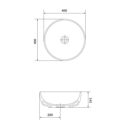 Cersanit K116-048 - MODUO lauaplaadi valamukausi läbimõõduga 40 cm, keraamika/hele läikiv valge