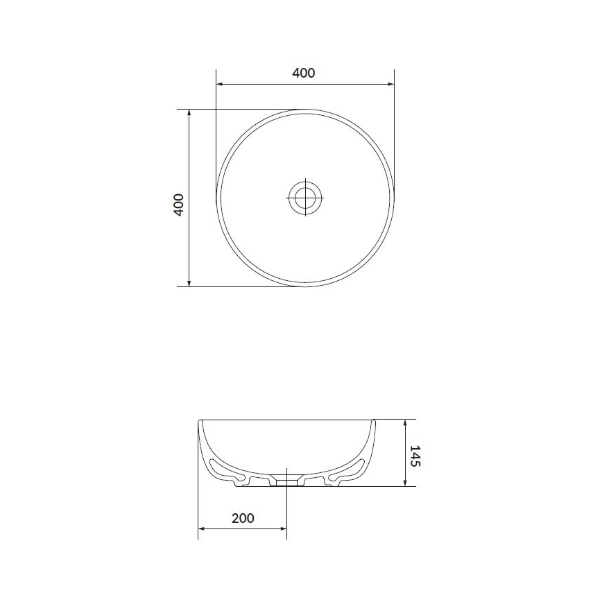 Cersanit K116-048 - MODUO lauaplaadi valamukausi läbimõõduga 40 cm, keraamika/hele läikiv valge