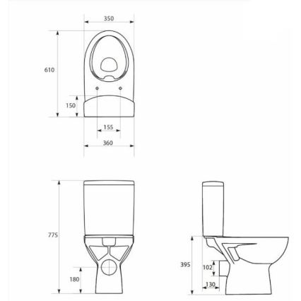 Cersanit K27-062 - Seisev WC PARVA keraamika/valge