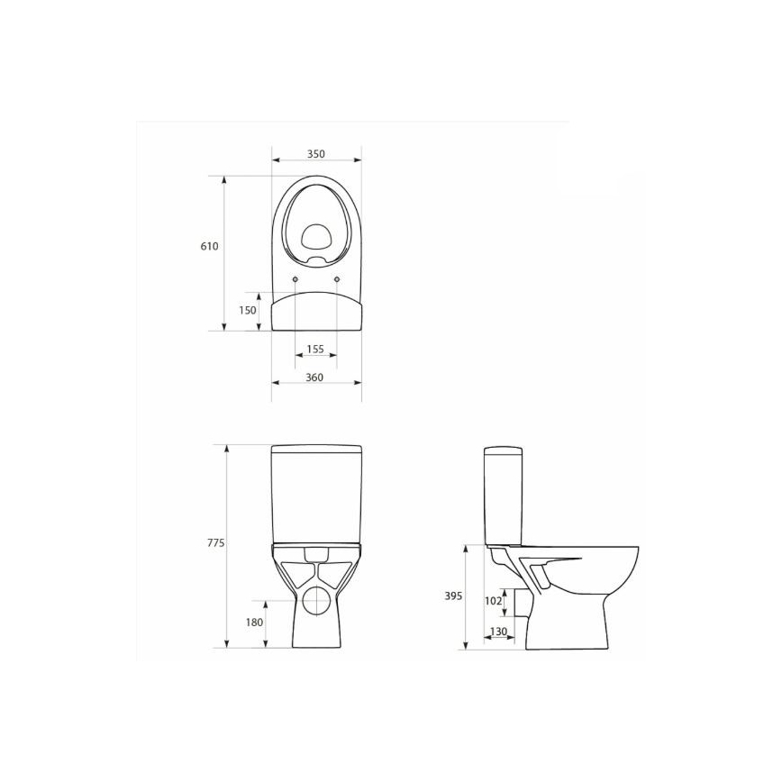 Cersanit K27-062 - Seisev WC PARVA keraamika/valge