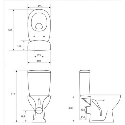 Cersanit K667-052 - Seisev WC-pott ARTECO keraamika/valge