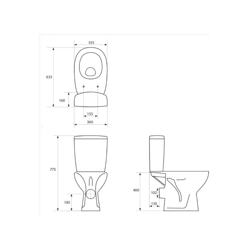 Cersanit K667-052 - Seisev WC-pott ARTECO keraamika/valge