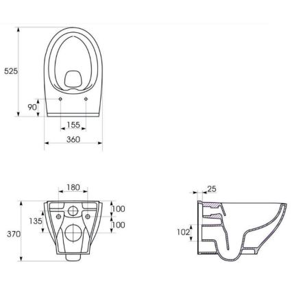 Cersanit K701-147 - Riputatav WC-pott koos SAVIO istumiskattega, keraamika/valge