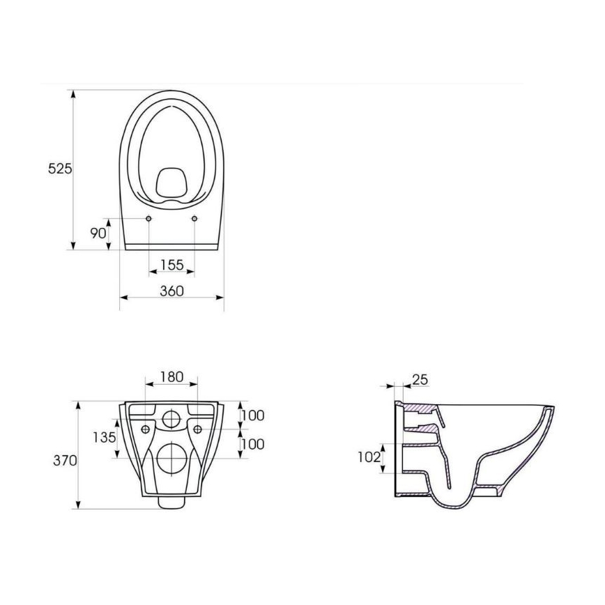 Cersanit K701-147 - Seinakinnitusega WC-pott SAVIO istmega keraamika/valge