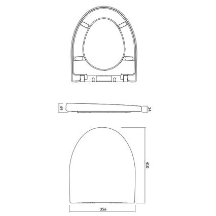 Cersanit K98-0122 - WC-istme kaas PARVA SoftClose valge