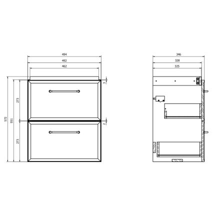 Cersanit S1021-007 - Seinale kinnitatav vannitoakapp valamu alla MILLE SLIM 50x35 cm mündiroheline