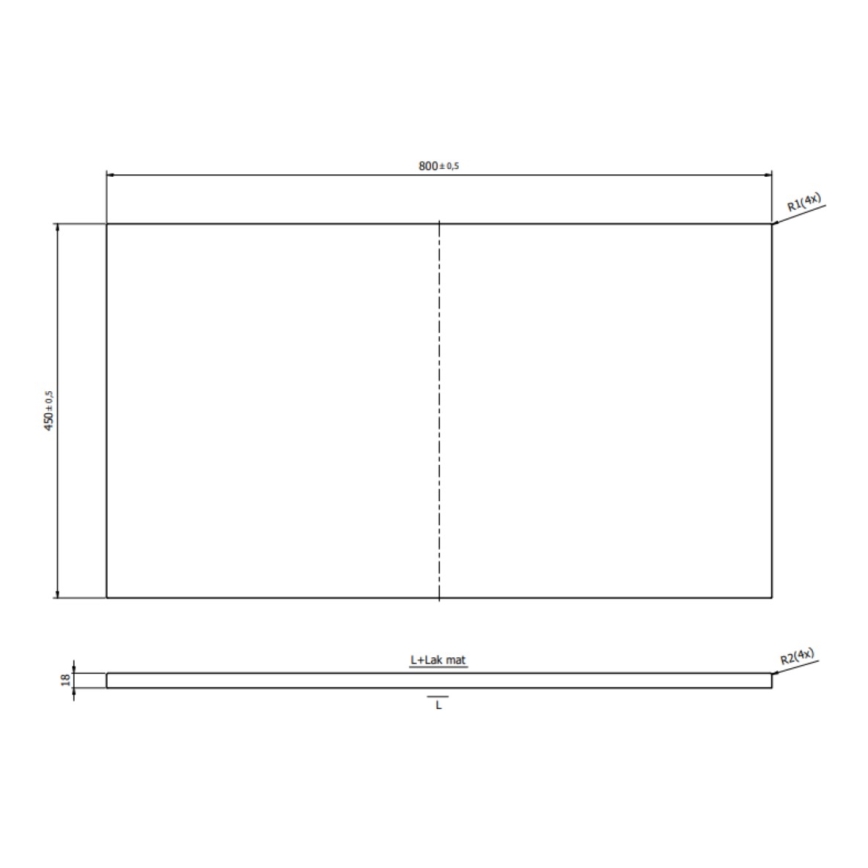 Cersanit S1021-014 - Ülemine plaat MILLE valamukappidele 80x45 cm must
