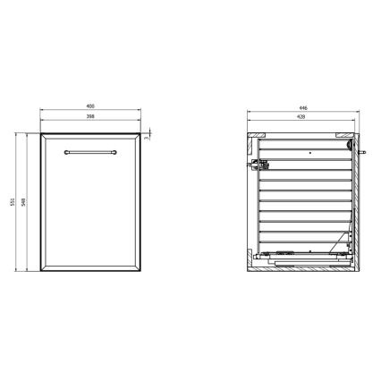 Cersanit S1022-011 - seinale paigaldatav vannitoakapp pesukorviga MILLE 40x55x45 cm valge