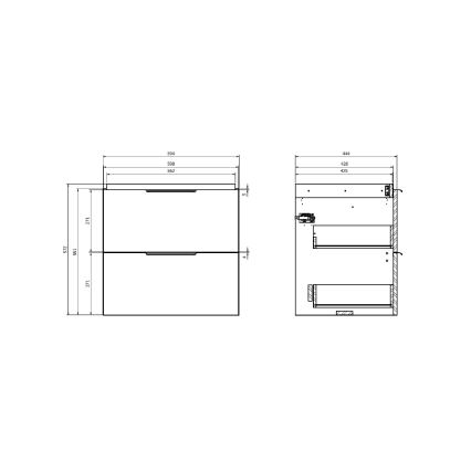 Cersanit S598-045-DSM - Seinale riputatav vannitoakapp MALIKA 60x45 cm tamm