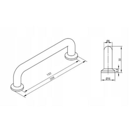 Cersanit S599-0183 - MILLE mööblikäepide 20x3 cm läikiv kroom