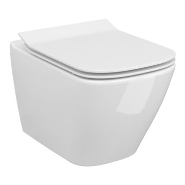 Cersanit S701-405-ECO - Seinale kinnitatav WC-pott CITY koos istumiskaanega, keraamika/valge