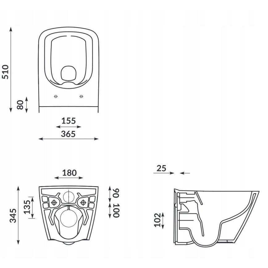 Cersanit S701-405-ECO - Seinale kinnitatav WC-pott CITY koos istumiskaanega, keraamika/valge