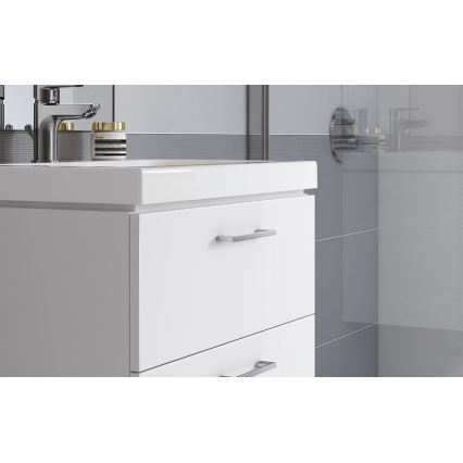 Cersanit S801-149-DSM - Rippuv vannitoakapp valamuga LARA 80x46x45 cm valge
