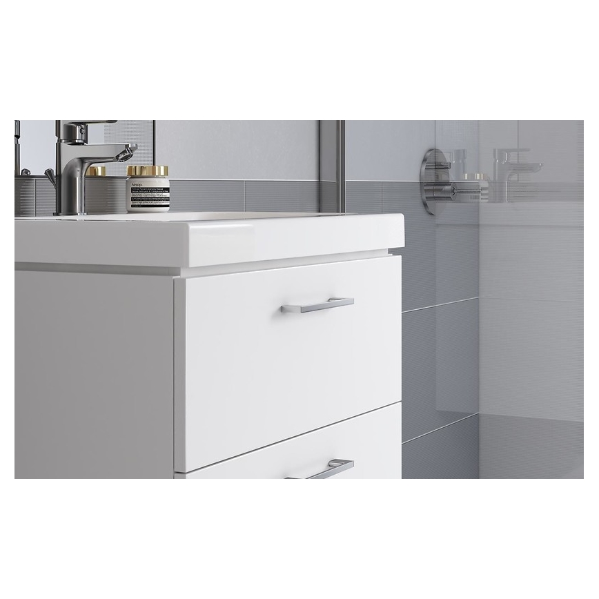 Cersanit S801-149-DSM - Rippuv vannitoakapp valamuga LARA 80x46x45 cm valge