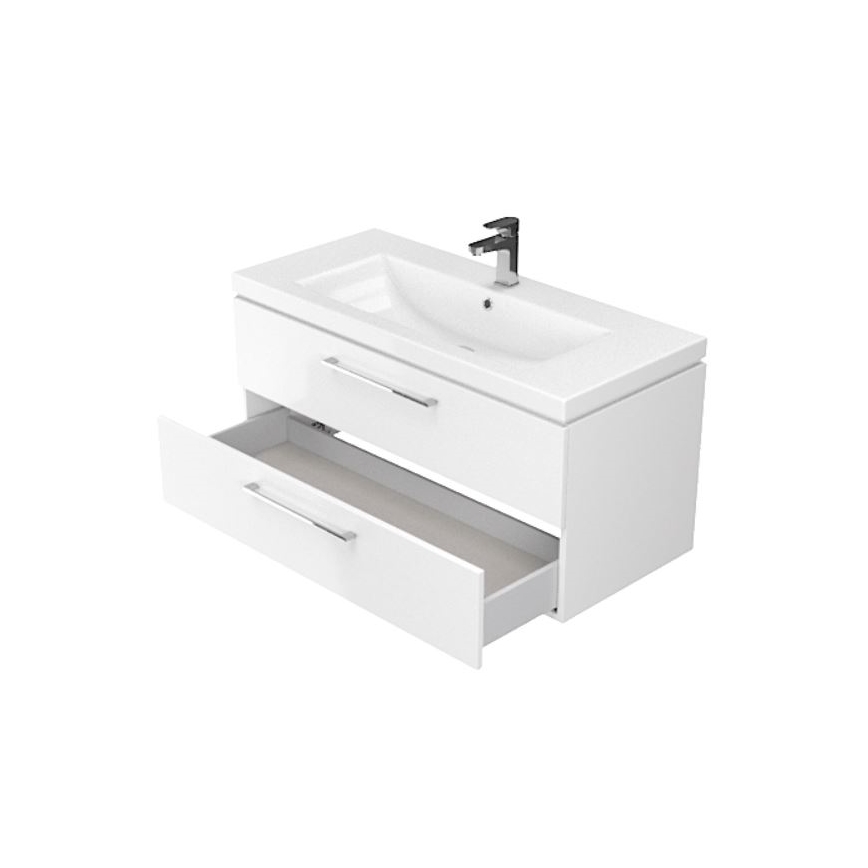 Cersanit S801-149-DSM - Rippuv vannitoakapp valamuga LARA 80x46x45 cm valge