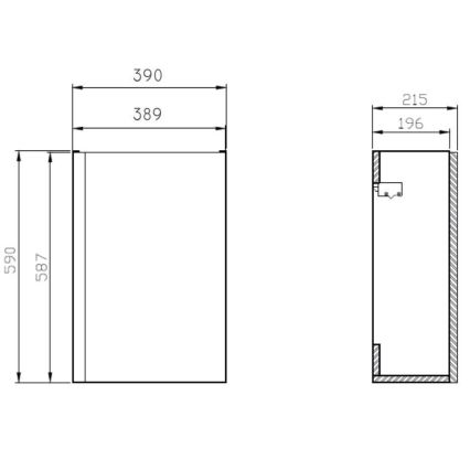 Cersanit S801-218-DSM - Seinale kinnitatav vannitoakapp koos valamuga MODUO SLIM 40x22 cm läikiv valge