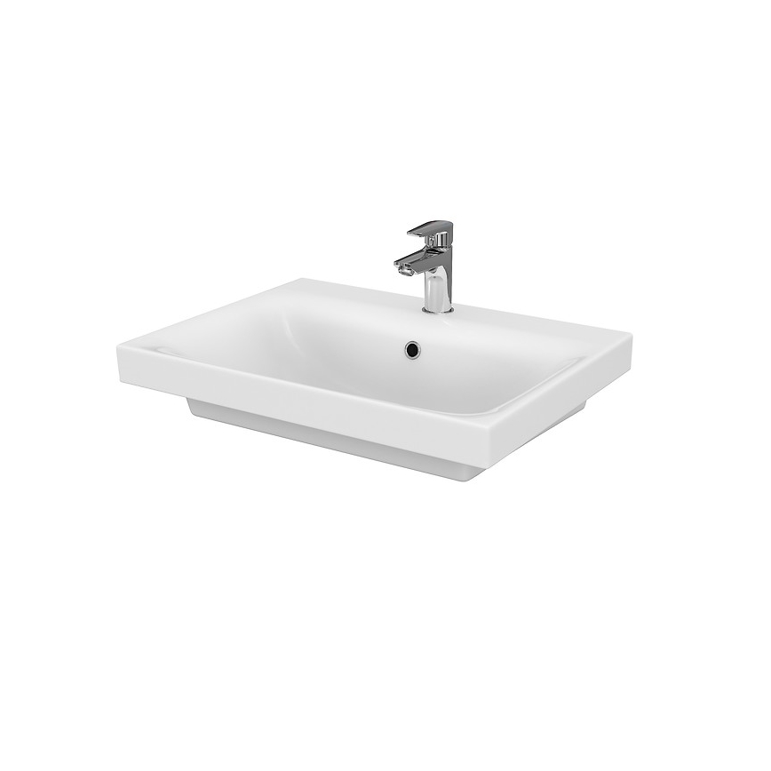 Cersanit S801-223-DSM - seinale riputatav vannitoakapp koos kraanikausiga MODUO 60x57x45 cm läikiv valge