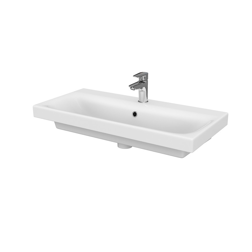 Cersanit S801-225-DSM - seinale kinnitatav vannitoakapp koos valamu MODUO SLIM 80x57x38 cm läikivvalge
