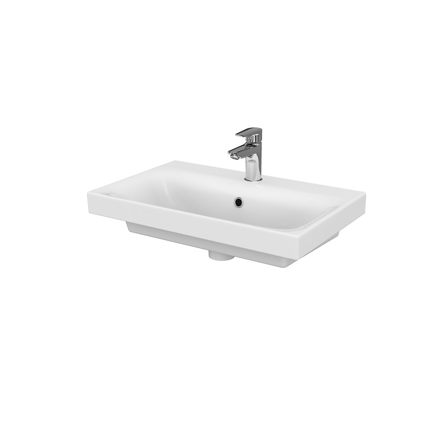 Cersanit S801-227-DSM - Seinale paigaldatav vannitoakapp koos valamuga MODUO SLIM 60x57x38 cm läikiv valge