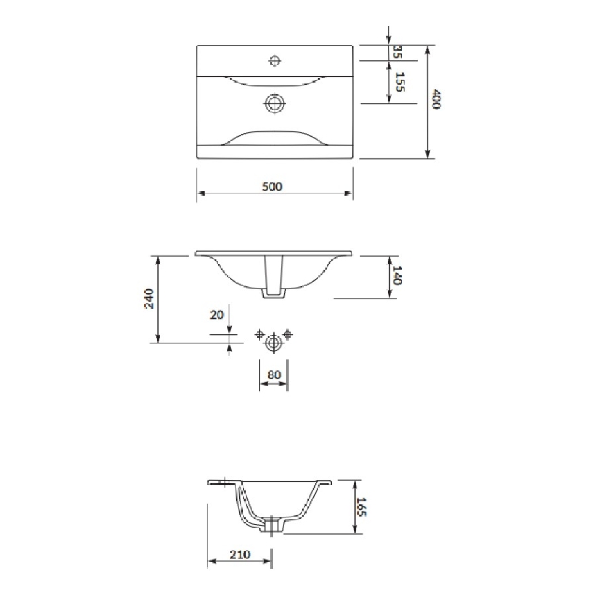 Cersanit S801-456 - Seinale paigaldatav vannitoakapp koos valamuga NIKO 50x40 cm valge