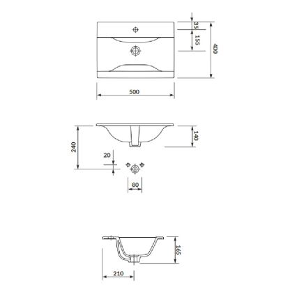 Cersanit S801-458 - Rippuv vannitoakapp koos NIKO-valamuga 50x40 cm pähkel