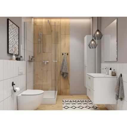 Cersanit S801-538 - Rippuv vannitoakapp koos valamuga NIKO 80x50x45 cm valge