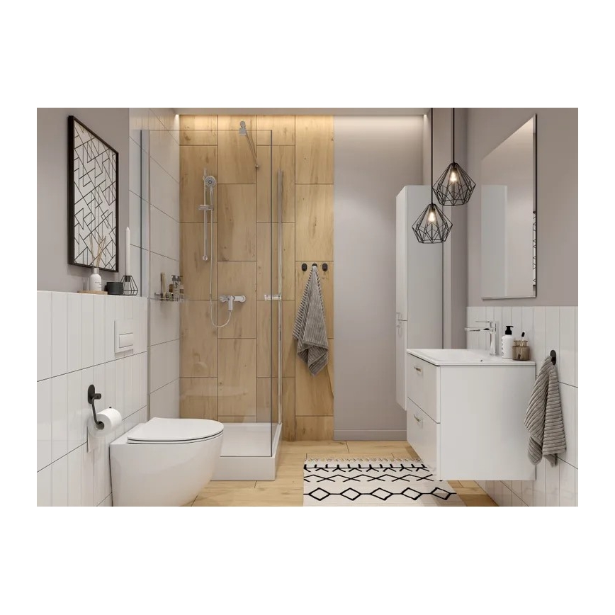 Cersanit S801-538 - Rippuv vannitoakapp koos valamuga NIKO 80x50x45 cm valge