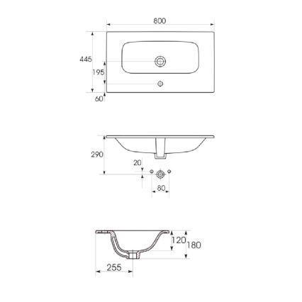 Cersanit S801-539 - Seinale paigaldatav vannitoakapp koos valamuga NIKO 80x45 cm pähkel