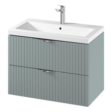 Cersanit S801-540 - Rippuv vannitoakapp koos valamuga TIRSO 80x60x45 cm mündiroheline
