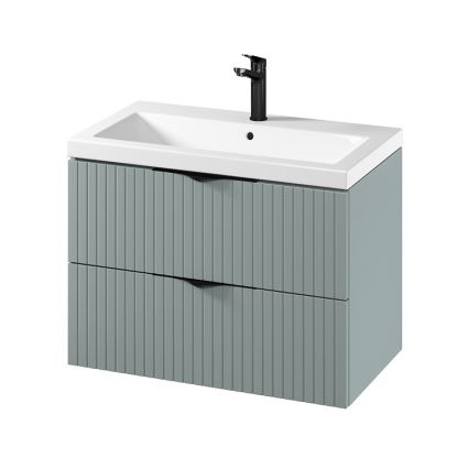 Cersanit S801-540 - Rippuv vannitoakapp koos valamuga TIRSO 80x60x45 cm mündiroheline