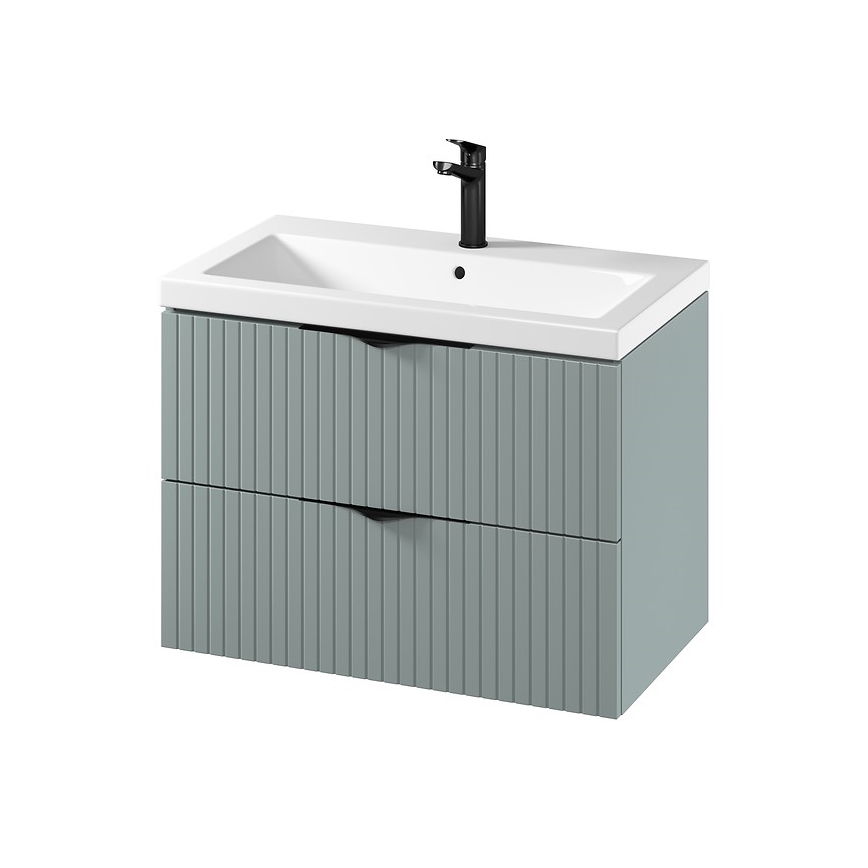 Cersanit S801-540 - Rippuv vannitoakapp koos valamuga TIRSO 80x60x45 cm mündiroheline