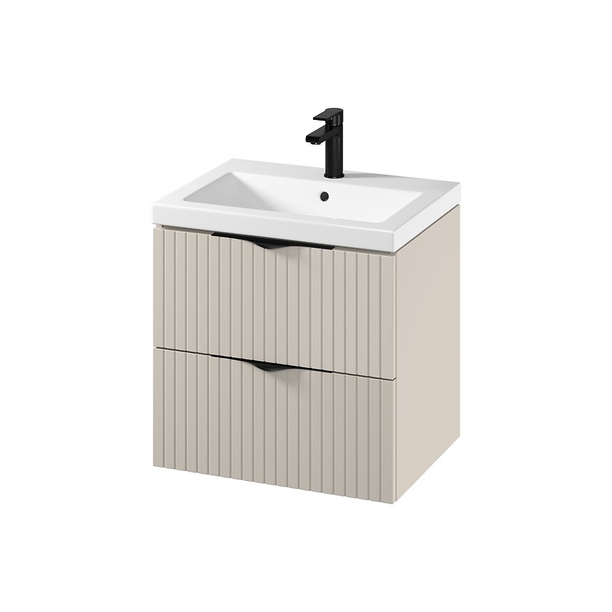 Cersanit S801-541 - Rippuv vannitoakapp koos valamuga TIRSO 60x60x45 cm beež