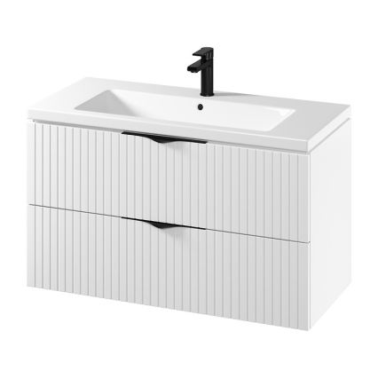 Cersanit S801-542 - Rippuv vannitoakapp koos valamuga TIRSO 100x60x45 cm valge