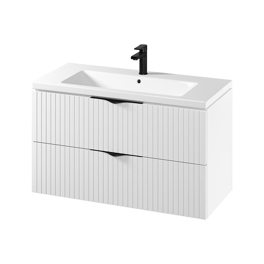 Cersanit S801-542 - Rippuv vannitoakapp koos valamuga TIRSO 100x60x45 cm valge