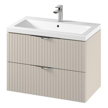 Cersanit S801-543 - Seinale riputatav vannitoakapp koos valamuga TIRSO 80x60x45 cm beež