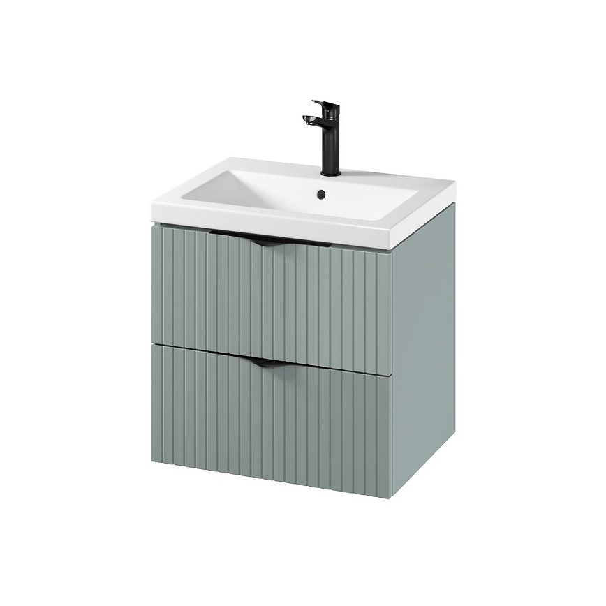 Cersanit S801-544 - Seinale kinnitatav vannitoakapp valamuga TIRSO 60x60x45 cm mintroheline