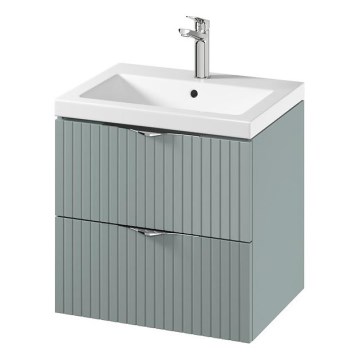 Cersanit S801-544 - Seinale kinnitatav vannitoakapp valamuga TIRSO 60x60x45 cm mintroheline