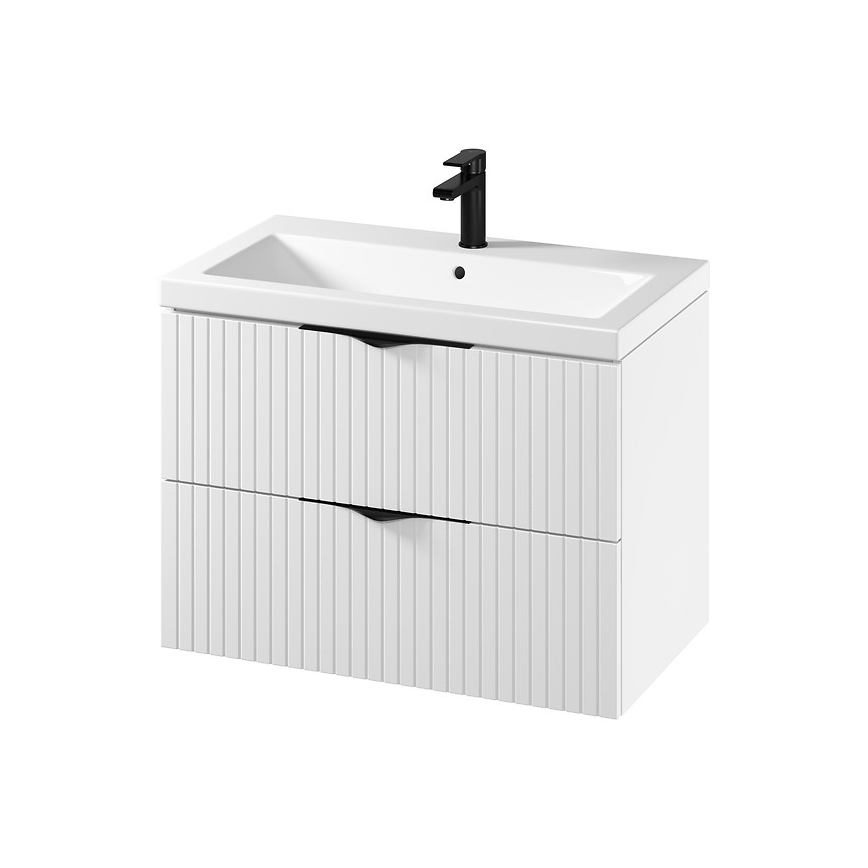 Cersanit S801-547 - Seinapealne vannitoakapp valamuga TIRSO 80x60x45 cm valge