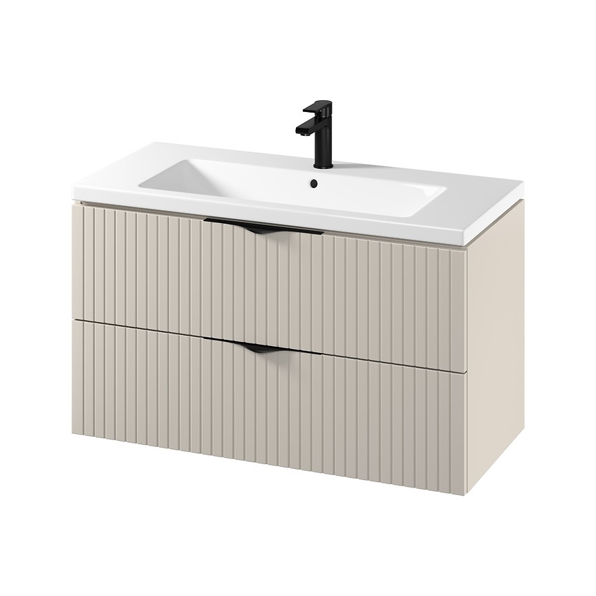 Cersanit S801-548 - TIRSO rippuv vannitoakapp koos valamuga 100x60x45 cm beež