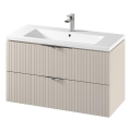 Cersanit S801-548 - TIRSO rippuv vannitoakapp koos valamuga 100x60x45 cm beež