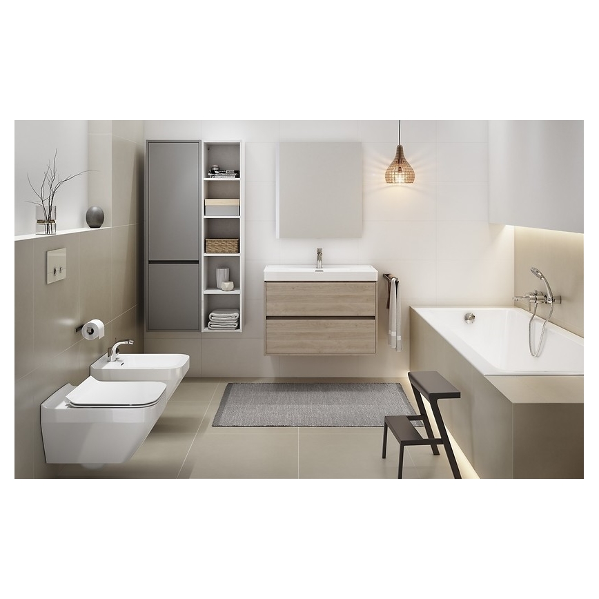 Cersanit S924-008 - Seinale rippuv vannitoakapp valamu alla CREA 60x54x45 cm tamm