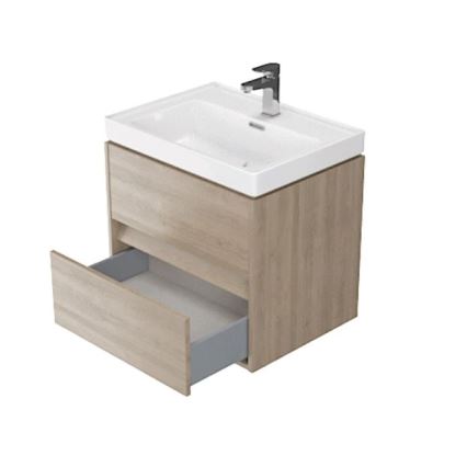 Cersanit S924-008 - Seinale rippuv vannitoakapp valamu alla CREA 60x54x45 cm tamm