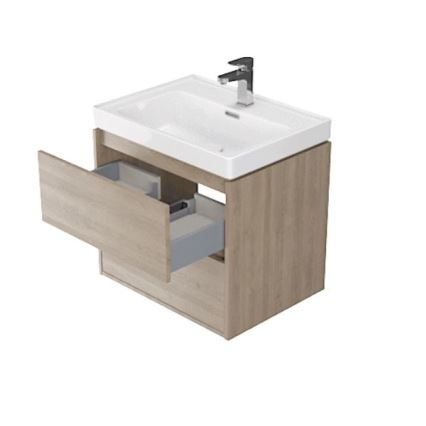 Cersanit S924-008 - Seinale rippuv vannitoakapp valamu alla CREA 60x54x45 cm tamm